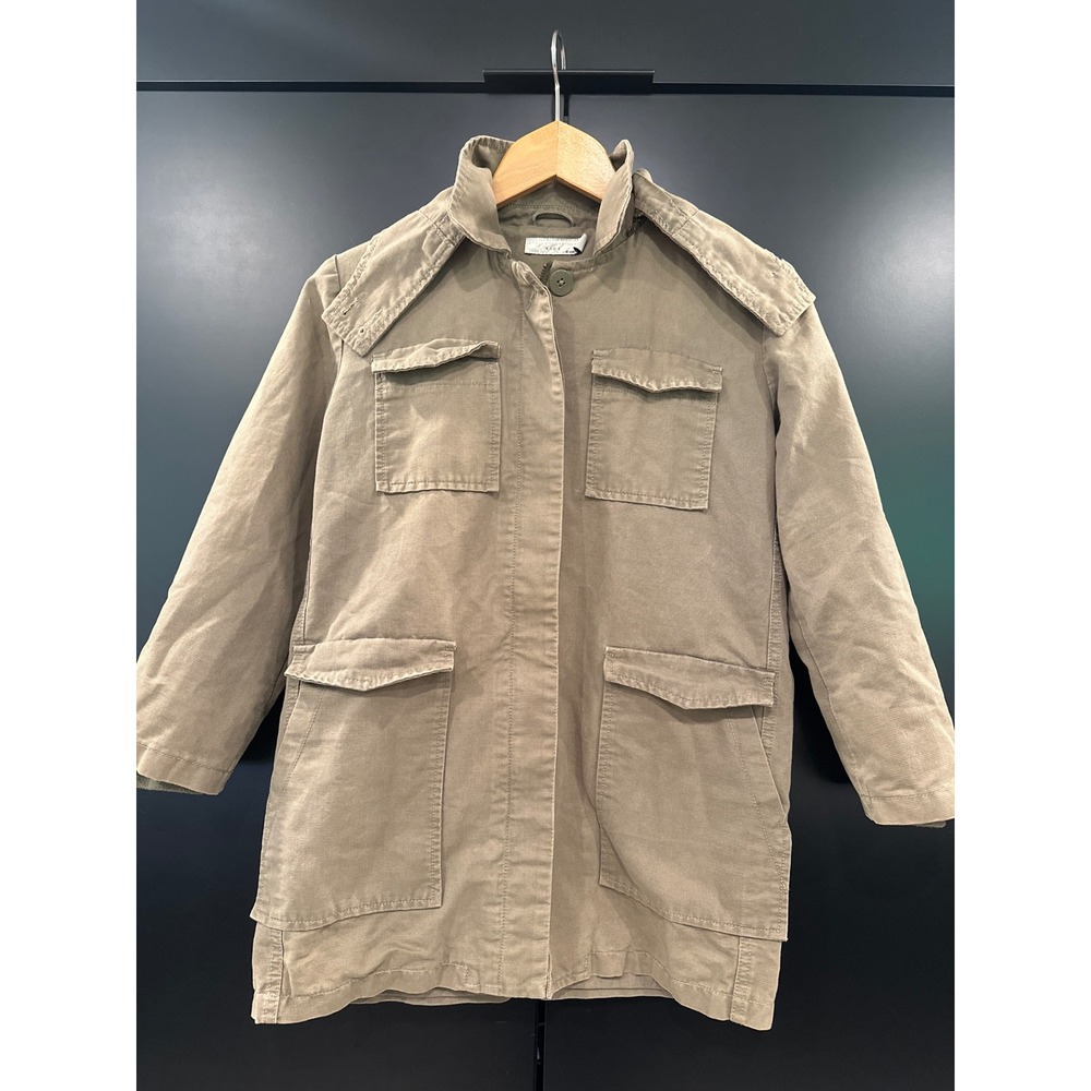 Stella McCartney Kids Khaki Cotton‎ Utility Field Jacket with Hood Size 10 Years
